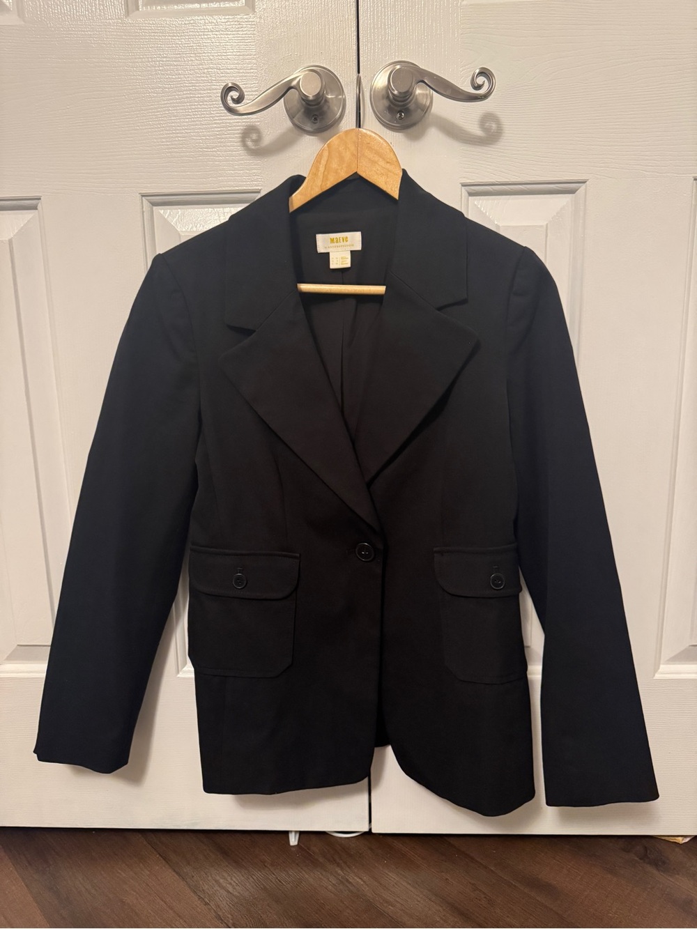 Anthropologie Black Single-Button Tailored Blazer Jacket